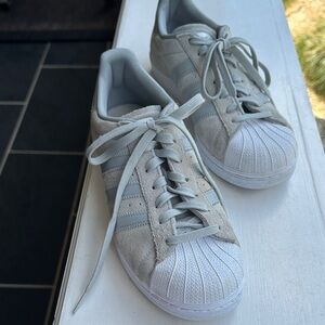 Adidas Womens size 9 1/2  Light Gray and White Sneakers
